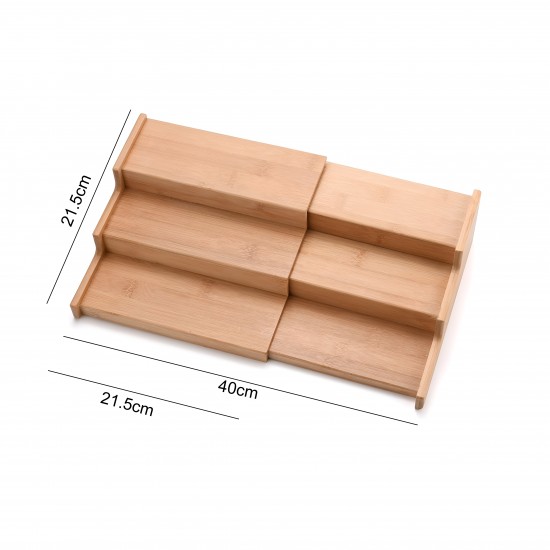 Expandable Wooden Spice Rack 3 Tiers